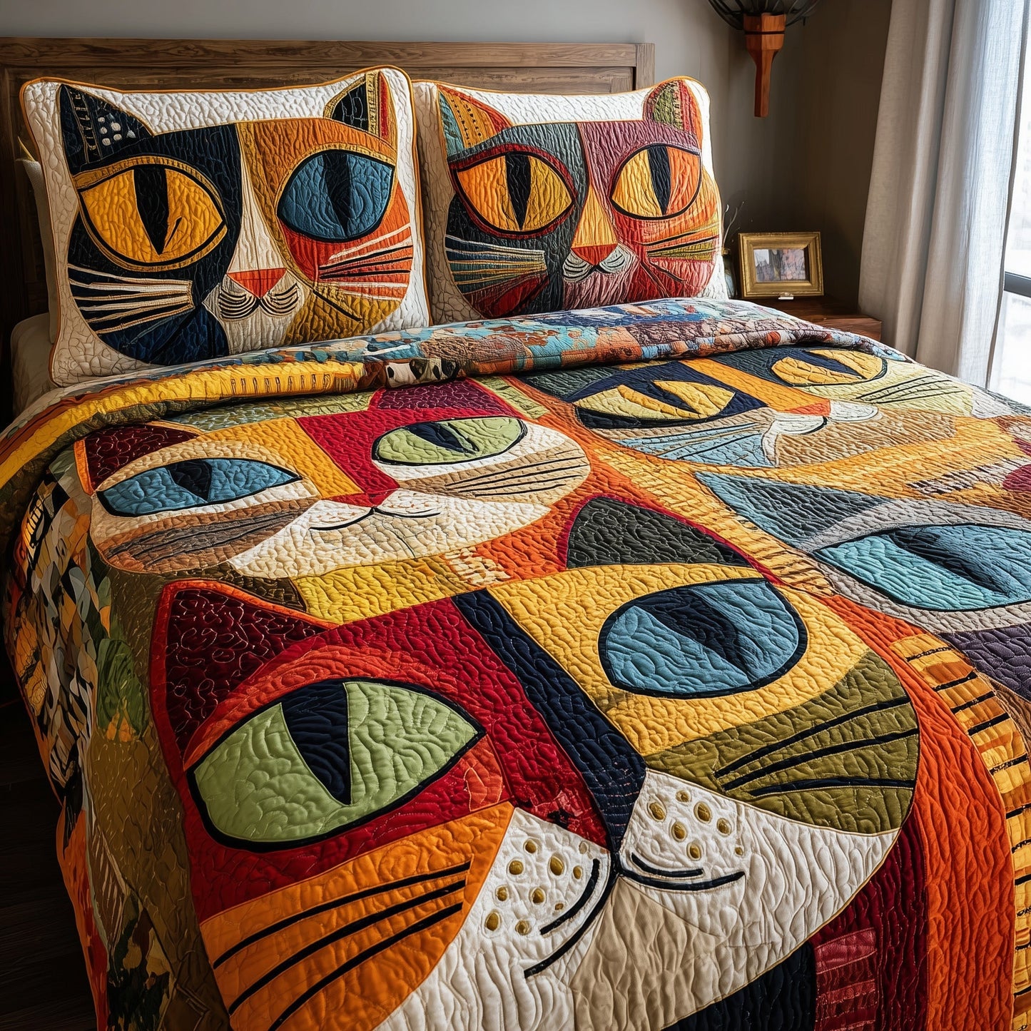Cat 3-Piece Quilted Bedding Set GFTOMA2069