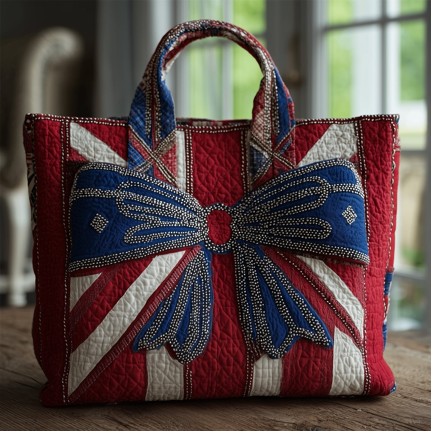 Patriotic Bow Quilted Tote Bag GFTOMA2071