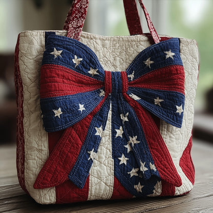 Patriotic Bow Quilted Tote Bag GFTOMA2073