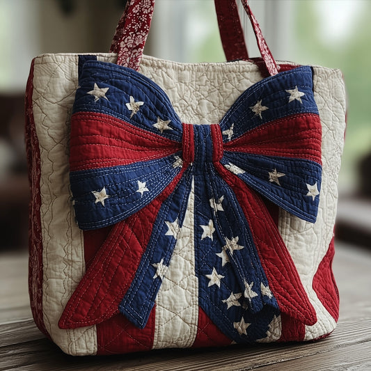 Patriotic Bow Quilted Tote Bag GFTOMA2073