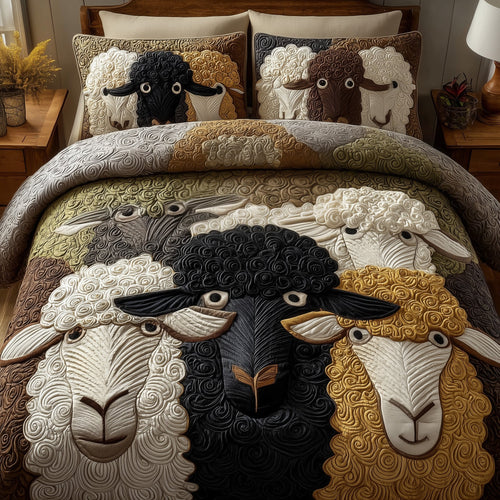 Sheep 3-Piece Quilted Bedding Set GFTOMA2117