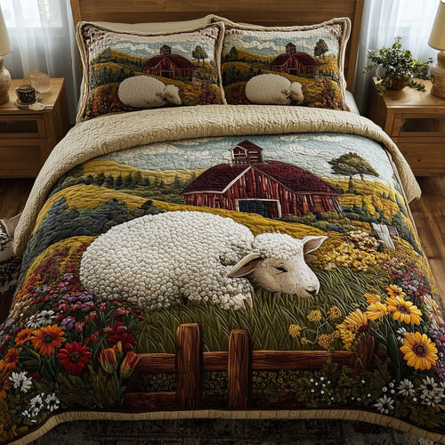Sheep 3-Piece Quilted Bedding Set GFTOMA2123
