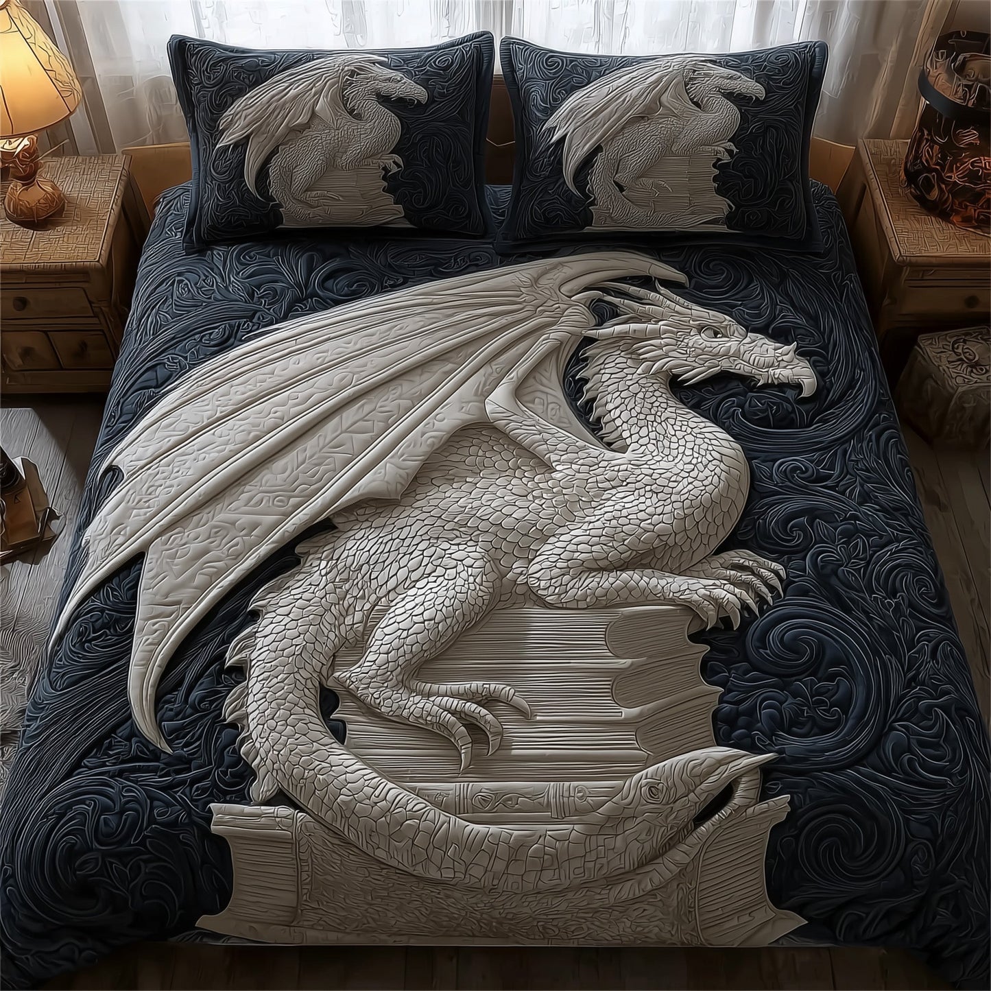 Dragon 3-Piece Quilted Bedding Set GFTOMA2125