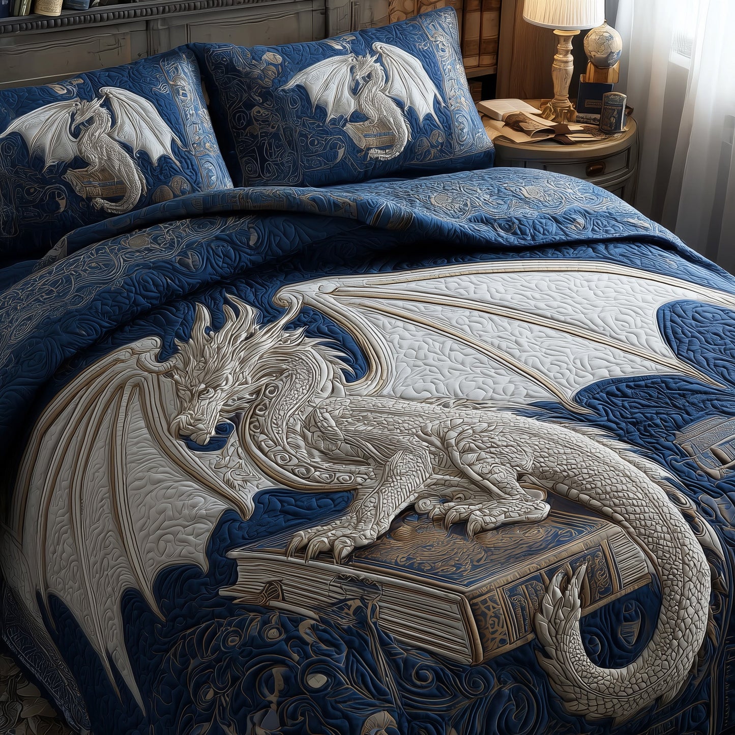 Dragon 3-Piece Quilted Bedding Set GFTOMA2129