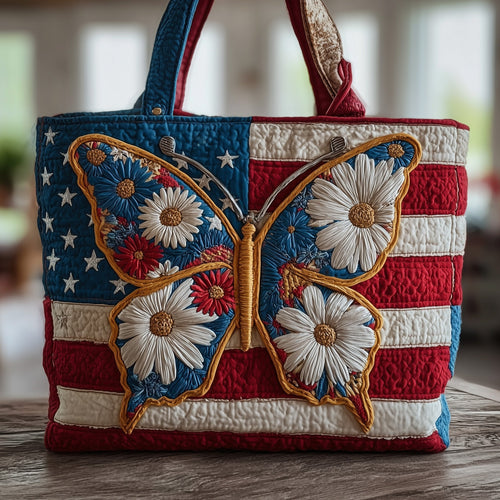 Patriotic Butterfly Quilted Tote Bag GFTOMA2139