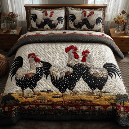 Chicken 3-Piece Quilted Bedding Set GFTOMA2182