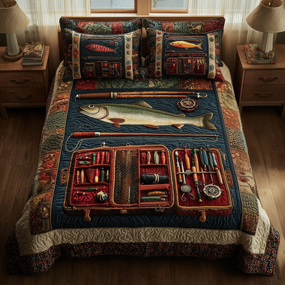 Fishing Delights 3-Piece Quilted Bedding Set GFTOMA2195