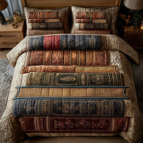 Cozy Book 3-Piece Quilted Bedding Set GFTOMA2202