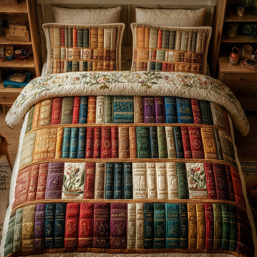 Cozy Book 3-Piece Quilted Bedding Set GFTOMA2209