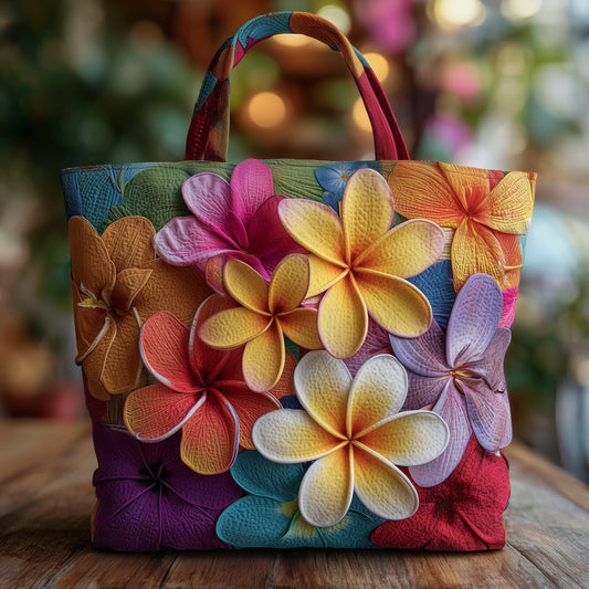 Plumeria Blossom Quilted Tote Bag GFTOMA2229