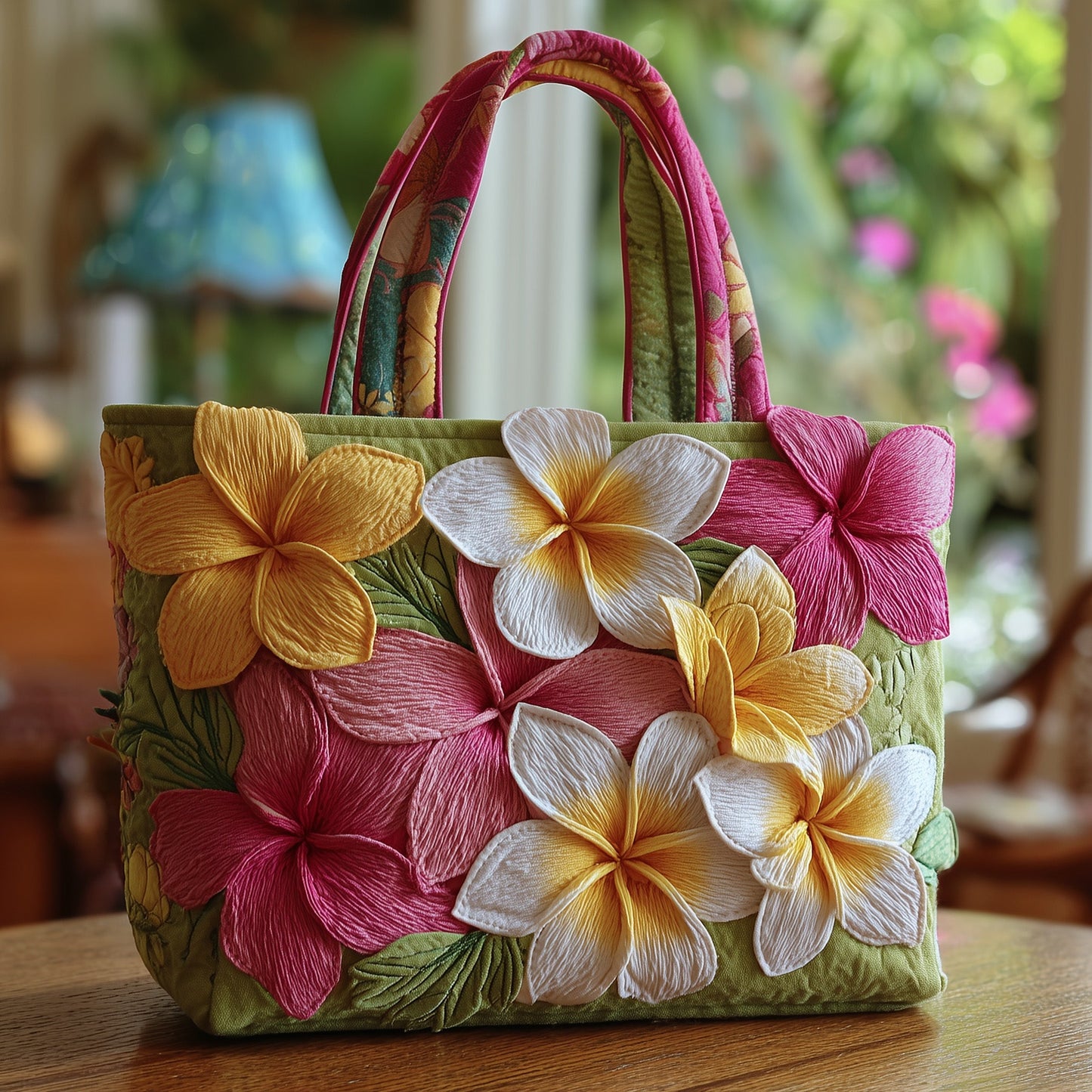Plumeria Blossom Quilted Tote Bag GFTOMA2231