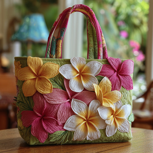 Plumeria Blossom Quilted Tote Bag GFTOMA2231