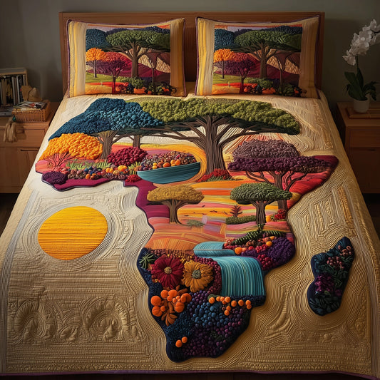 African Dream 3-Piece Quilted Bedding Set GFTOMA2264