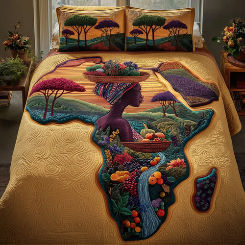 African Dream 3-Piece Quilted Bedding Set GFTOMA2266