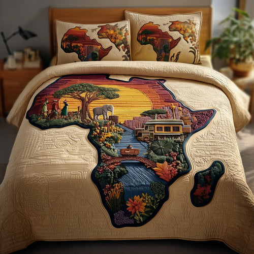 African Dream 3-Piece Quilted Bedding Set GFTOMA2267