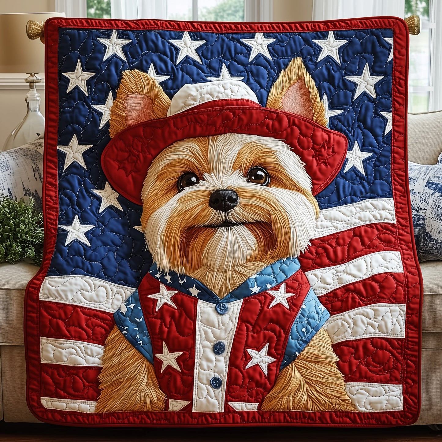 Yorkshire Terrier Quilted Blanket GFTOMA227