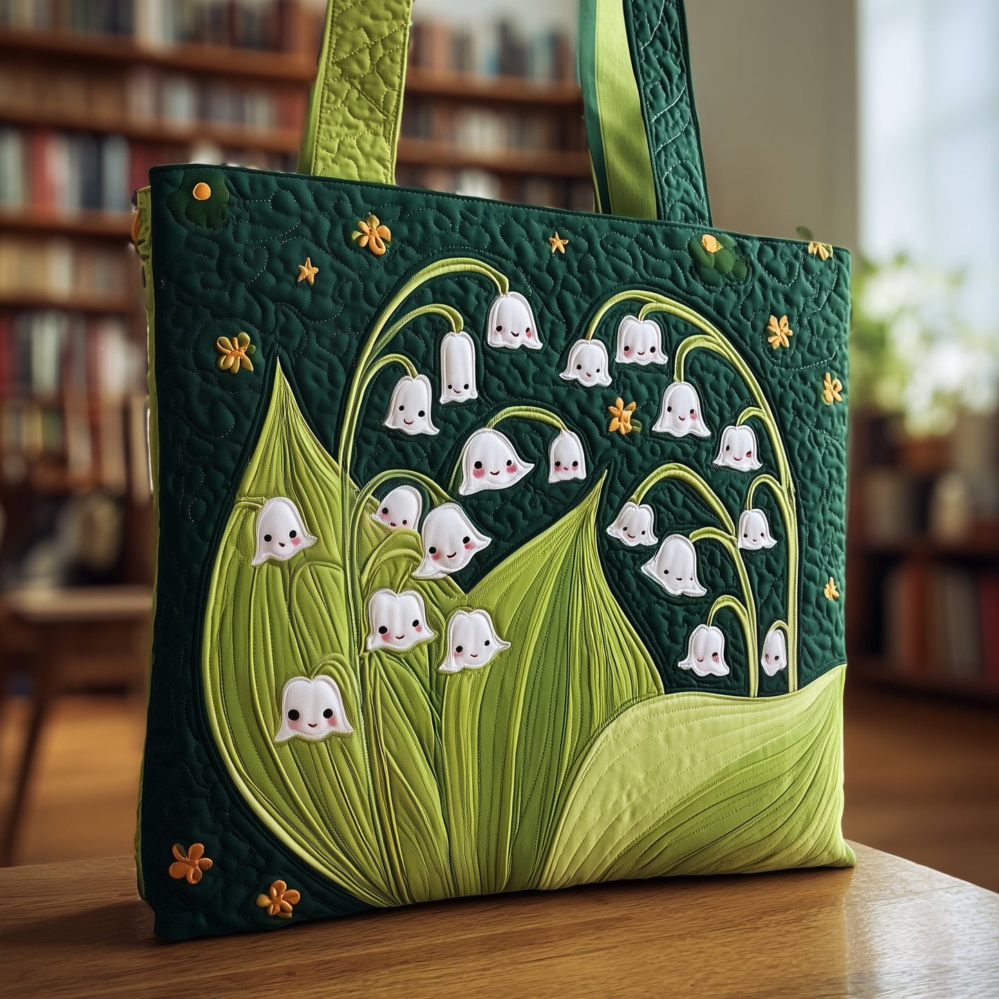 Ghost Lily Blooms Quilted Tote Bag GFTOMA2297