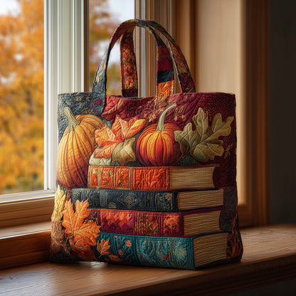 Bookish Harvest Quilted Tote Bag GFTOMA2311