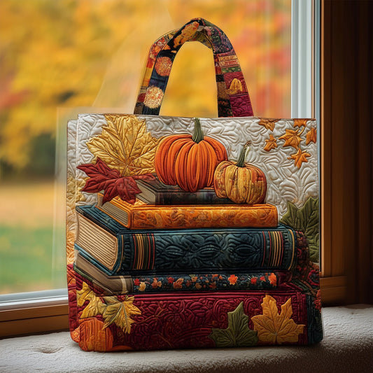 Bookish Harvest Quilted Tote Bag GFTOMA2314