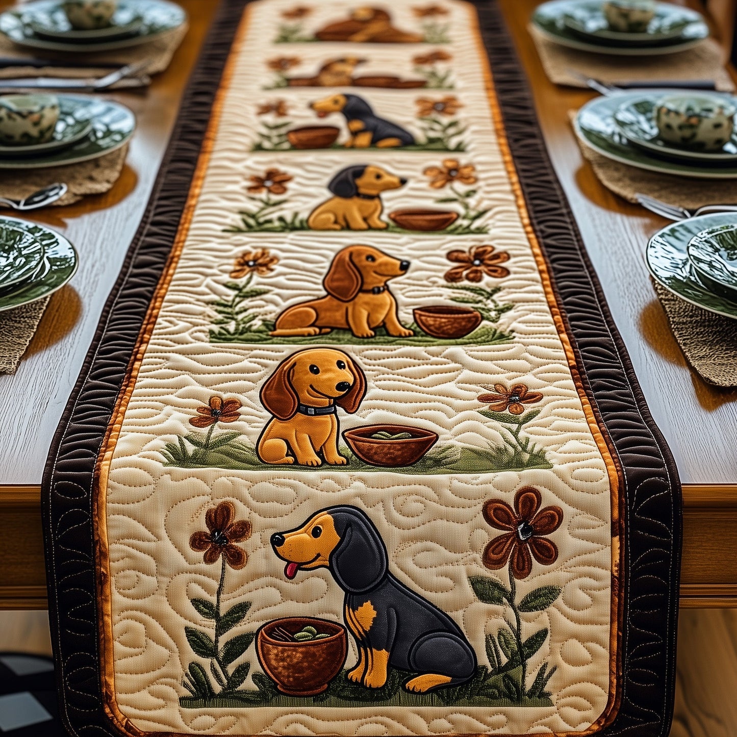 Dachshund Quilted Table Runner GFTOMA244