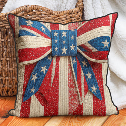 Patriotic Bow Quilted Pillow Case GFTOMA2623