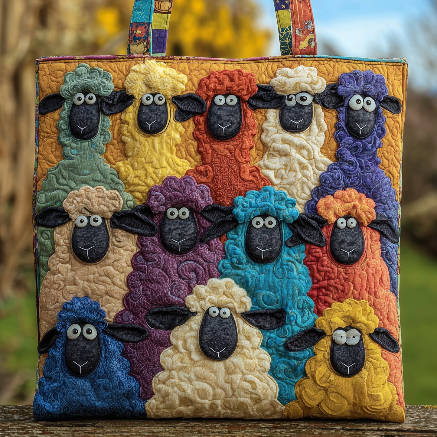 Whimsical Sheep Quilted Tote Bag GFTOMA2714