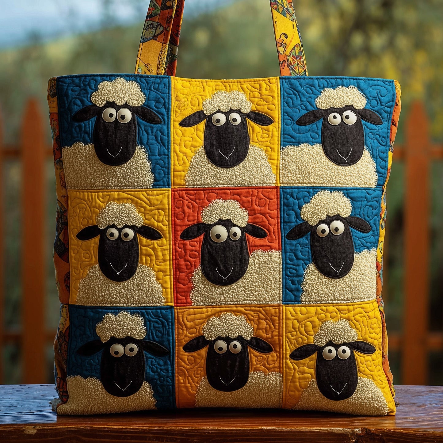 Whimsical Sheep Quilted Tote Bag GFTOMA2717