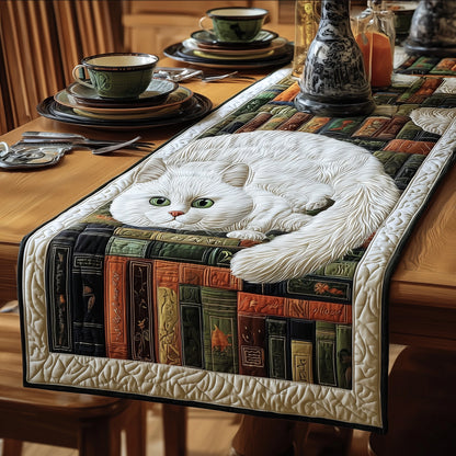 Cozy Library Cats Quilted Table Runner GFTOMA2728