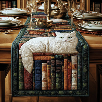Cozy Library Cats Quilted Table Runner GFTOMA2731