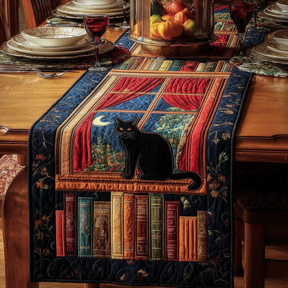 Cozy Library Cats Quilted Table Runner GFTOMA2735