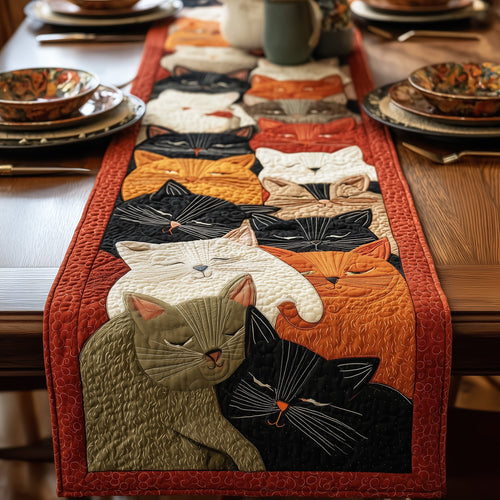 Sleeping Cat Quilted Table Runner GFTOMA2739