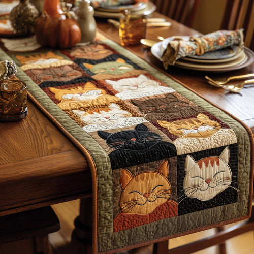 Sleeping Cat Quilted Table Runner GFTOMA2747