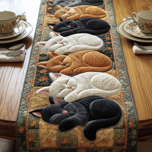 Sleeping Cat Quilted Table Runner GFTOMA2749