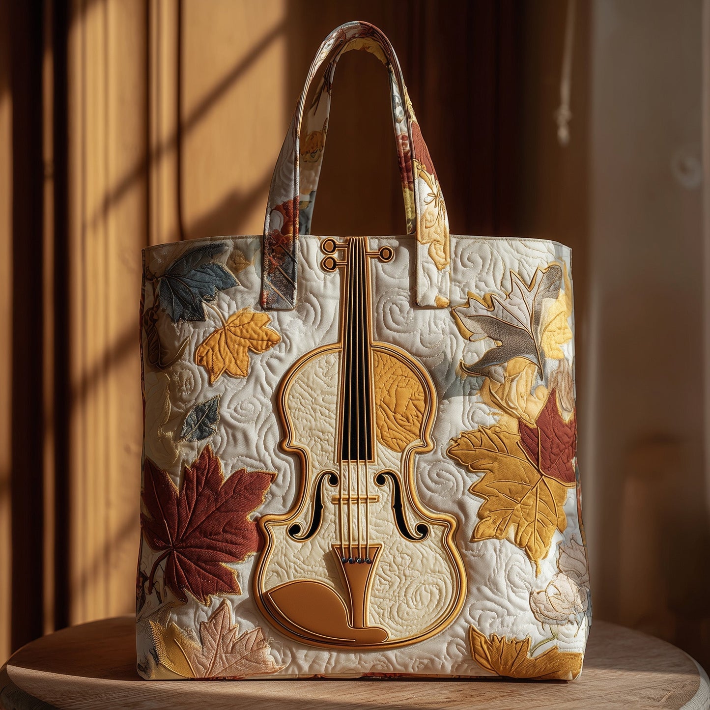 Elegant Violin Quilted Tote Bag GFTOMA2772