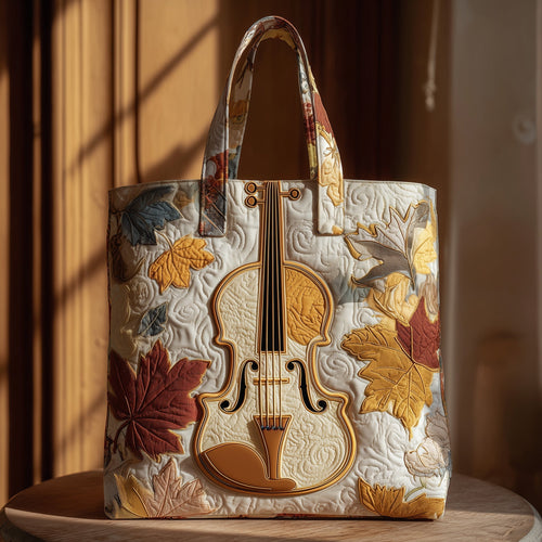 Elegant Violin Quilted Tote Bag GFTOMA2772