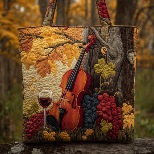 Elegant Violin Quilted Tote Bag GFTOMA2773