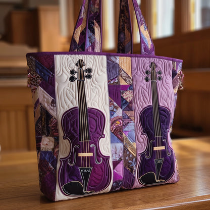 Elegant Violin Quilted Tote Bag GFTOMA2774