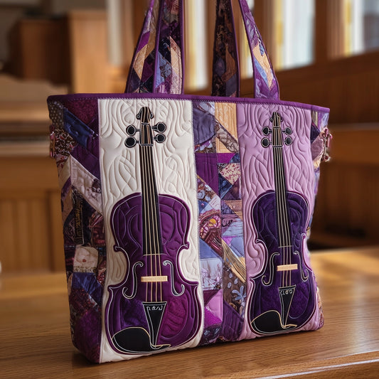 Elegant Violin Quilted Tote Bag GFTOMA2774