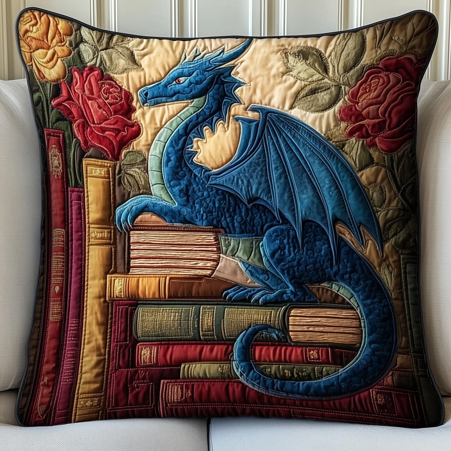 Vintage Dragon Quilted Pillow Case GFTOMA2839