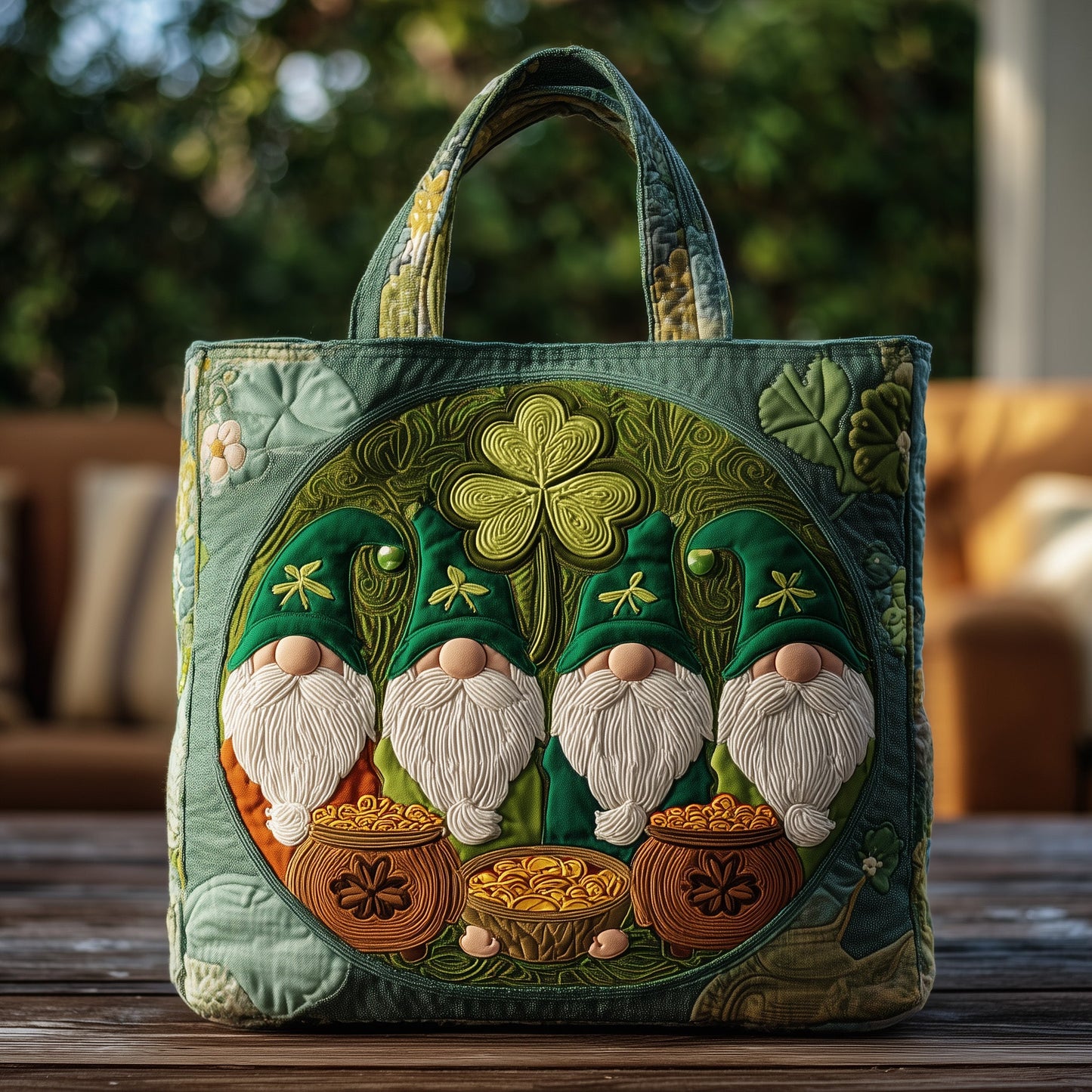 Irish Shamrock Quilted Tote Bag GFTOMA2848