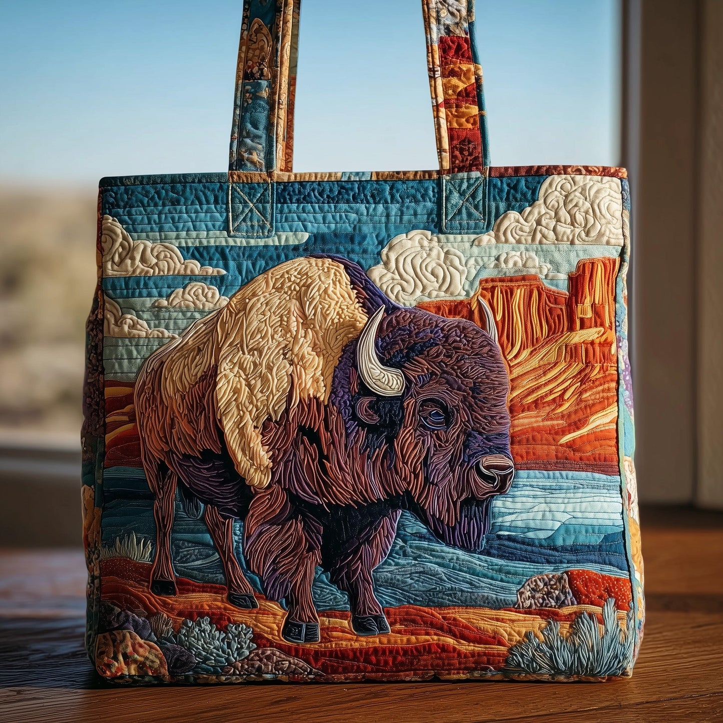 Bison Quilted Tote Bag GFTOMA2864
