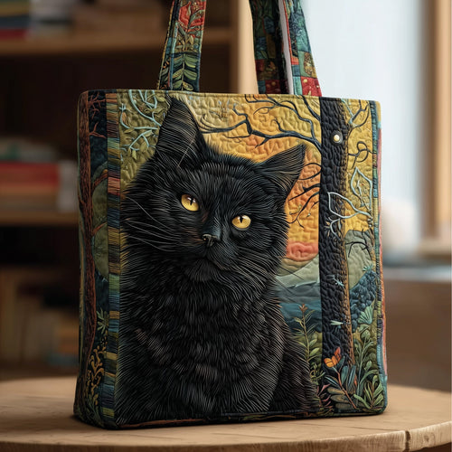 Black Cat Quilted Tote Bag GFTOMA2934