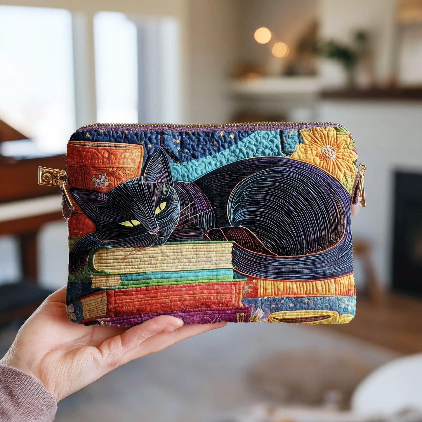 Sleeping Cat Quilted Purse GFTOMA2996