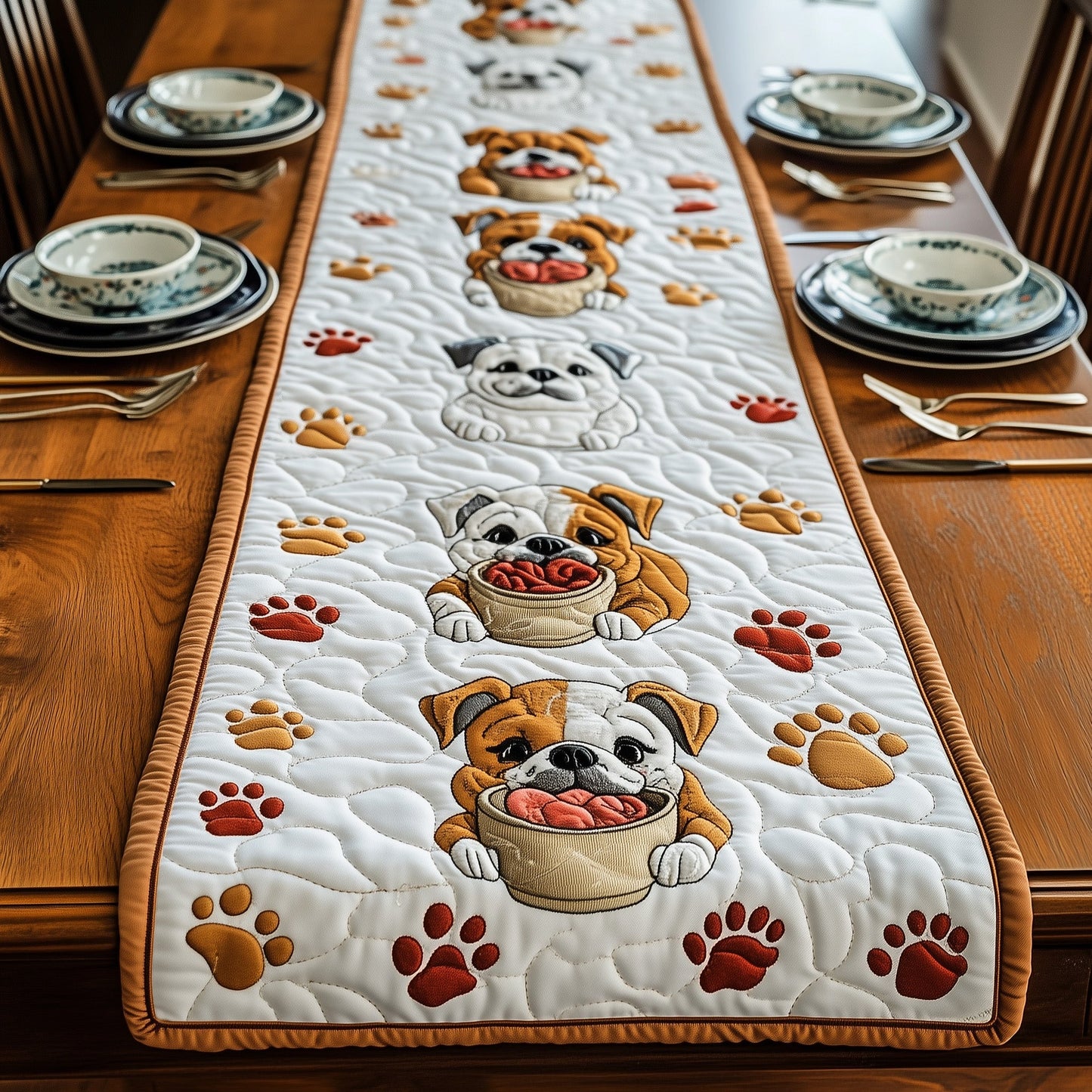 Bulldog Quilted Table Runner GFTOMA302