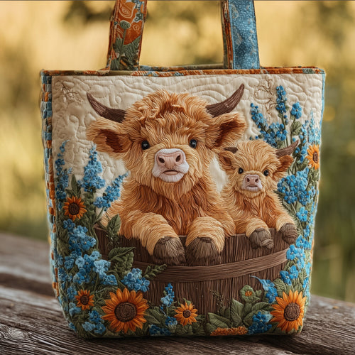 Highland Cow Quilted Tote Bag GFTOMA3063