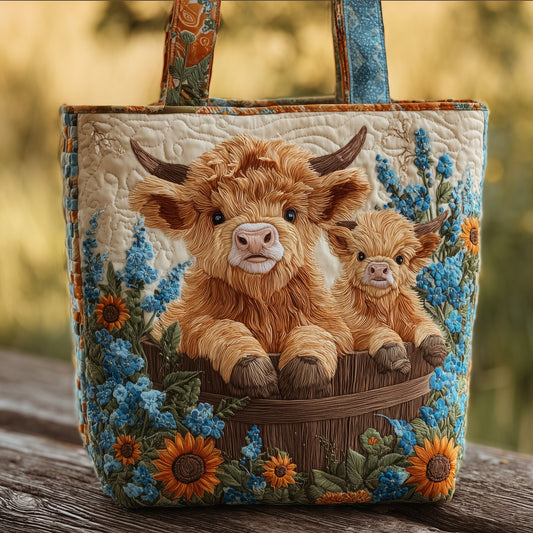 Highland Cow Quilted Tote Bag GFTOMA3063