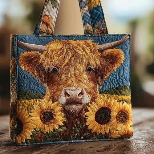 Highland Cow Quilted Tote Bag GFTOMA3064