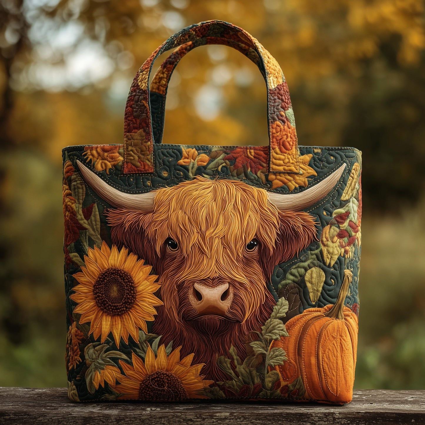 Highland Cow Quilted Tote Bag GFTOMA3066