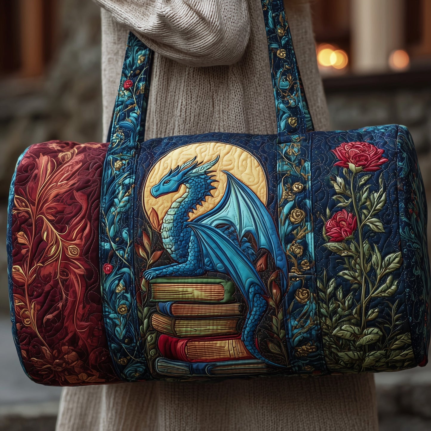 Library Dragon Quilted Duffle Bag GFTOMA3118
