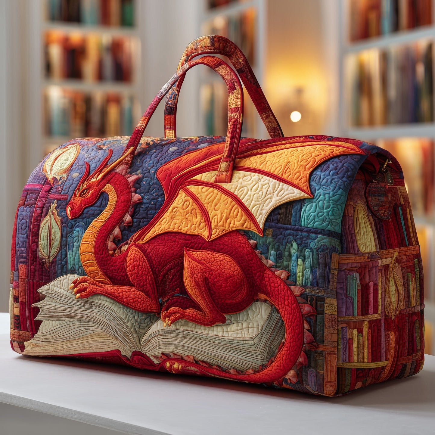 Library Dragon Quilted Duffle Bag GFTOMA3120